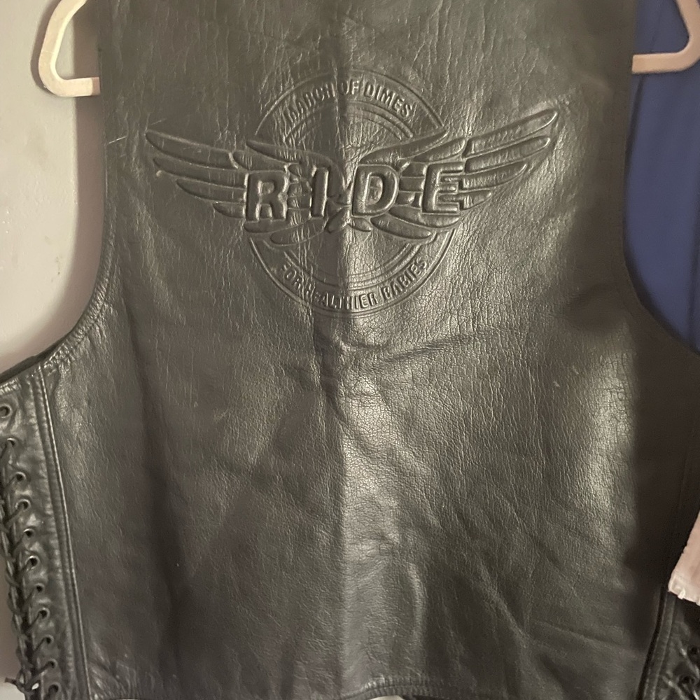 Force1 Black Genuine Leather Vest